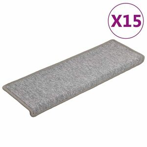 vidaXL 15 db világosszürke lépcsőszőnyeg 65x21x4 cm kép