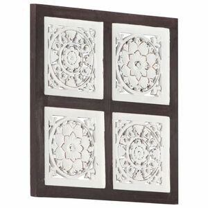 vidaXL barna és fehér kézzel faragott fali panel MDF 40 x 40 x 1, 5 cm kép