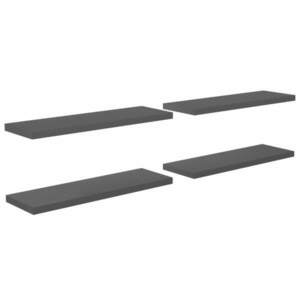 vidaXL 4 db magasfényű szürke MDF lebegő fali polc 120 x 23, 5 x 3, 8 cm kép