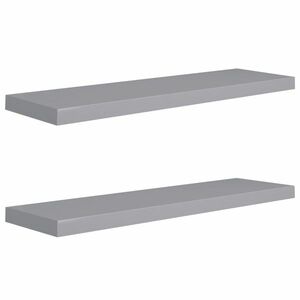 vidaXL 2 db szürke MDF lebegő fali polc 90 x 23, 5 x 3, 8 cm kép