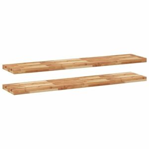 vidaXL 2 db olajbevonatú tömör akácfa függőpolc 140 x 30 x 4 cm kép