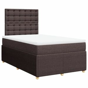 vidaXL sötétbarna szövet rugós ágy matraccal 120 x 190 cm kép
