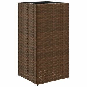 vidaXL barna polyrattan kerti ültetőláda 40x40x80 cm kép