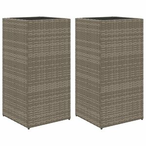 vidaXL 2 db szürke polyrattan kerti ültetőláda 40x40x80 cm kép