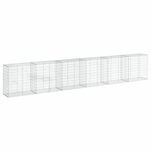 vidaXL horganyzott vas gabion kosár fedéllel 600 x 50 x 100 cm kép