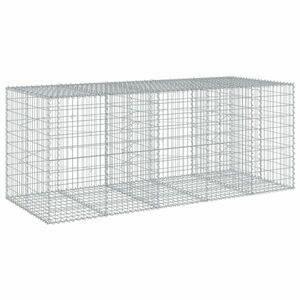 vidaXL horganyzott vas gabion kosár fedéllel 250 x 100 x 100 cm kép