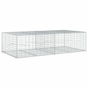 vidaXL horganyzott vas gabion kosár fedéllel 200 x 100 x 50 cm kép