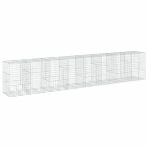 vidaXL horganyzott vas gabion kosár fedéllel 800 x 100 x 150 cm kép