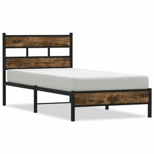 vidaXL sonoma tölgy fejtámlás ágykeret matrac nélkül 107 x 203 cm kép