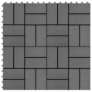 vidaXL 11 db (1 m2) szürke WPC teraszburkoló lap 30 x 30 cm kép