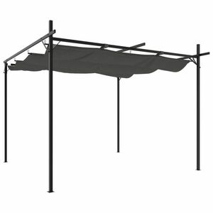 vidaXL antracitszürke pergola behúzható tetővel 295 x 292 x 230 cm kép