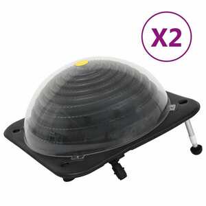 vidaXL 2 db HDPE és alumínium napelemes medencefűtő 75 x 75 x 36 cm kép