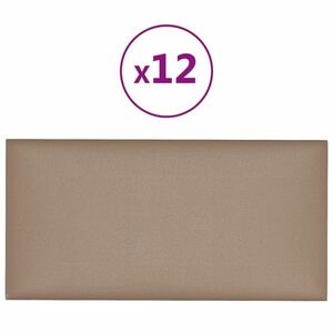 vidaXL 12 db kávészínű műbőr fali panel 30 x 15 cm 0, 54 m² kép