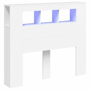 vidaXL fehér szerelt fa LED-es fejtámla 120x18, 5x103, 5 cm kép