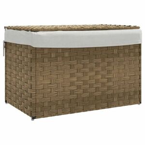 vidaXL polyrattan szennyeskosár fedéllel 55, 5 x 35 x 34 cm kép