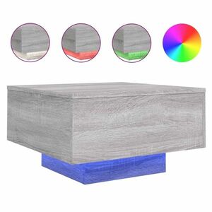 vidaXL szürke sonoma színű dohányzóasztal LED-lámpákkal 55x55x31 cm kép