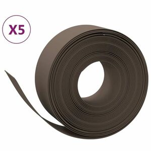 vidaXL 5 db barna polietilén kerti szegély 10 m x 20 cm kép