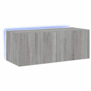 vidaXL szürke sonoma színű fali TV-szekrény LED-del 80x35x31 cm kép