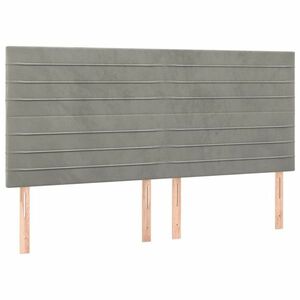 vidaXL 4 db világosszürke bársony fejtámla 100x5x78/88 cm kép