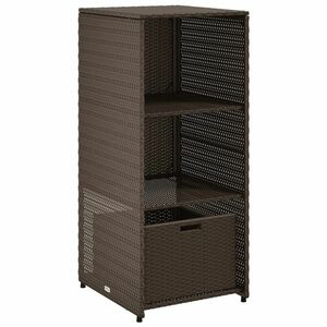 vidaXL barna polyrattan kerti tárolószekrény 50 x 55 x 115 cm kép