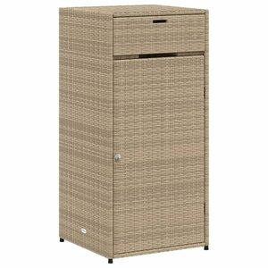 vidaXL bézs polyrattan kerti tárolószekrény 55 x 55 x 111 cm kép