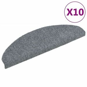 vidaXL 10db világosszürke lyukasztott öntapadó lépcsőszőnyeg 65x21x4cm kép