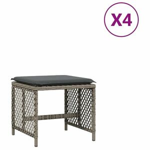 vidaXL 4 db szürke polyrattan kerti szék párnával 41 x 41 x 36 cm kép