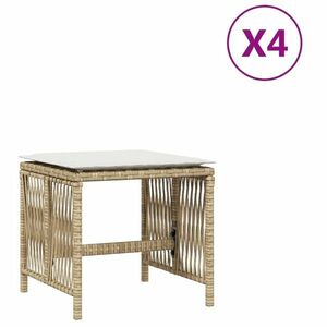 vidaXL 4 db bézs polyrattan kerti szék párnával 41 x 41 x 36 cm kép