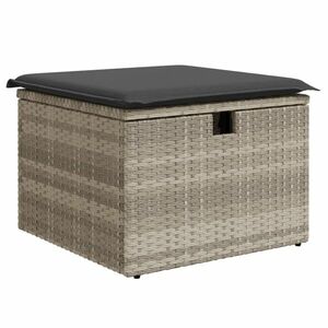 vidaXL világosszürke polyrattan kerti szék párnával 55 x 55 x 37 cm kép