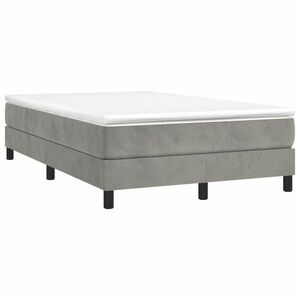 vidaXL világosszürke bársony rugós ágy matraccal 120 x 190 cm kép