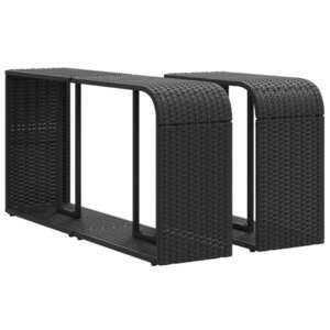 vidaXL 2 db fekete polyrattan tárolópolc kép