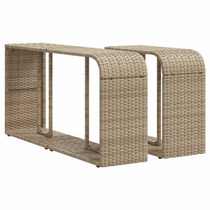 vidaXL 2 db bézs polyrattan tárolópolc kép