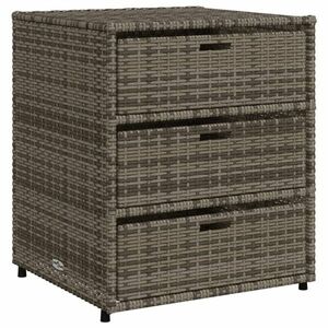 vidaXL szürke polyrattan kerti tárolószekrény 55 x 59 x 69 cm kép