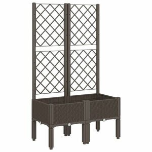 vidaXL barna polipropilén rácsos kerti ültetőláda 80 x 40 x 142 cm kép