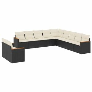 vidaXL 11 részes fekete polyrattan kerti ülőgarnitúra párnákkal kép