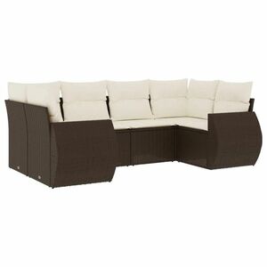 vidaXL 6 részes barna polyrattan kerti ülőgarnitúra párnával kép
