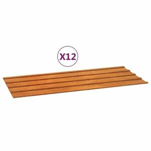 vidaXL 12 db rozsda színű corten acél tetőpanel 100x44 cm kép