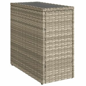 vidaXL világosszürke polyrattan kerti kisasztal üveg lappal58x27, 5x55cm kép