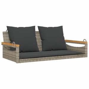 vidaXL szürke polyrattan hintapad párnákkal 109 x 62 x 40 cm kép