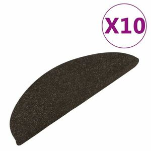 vidaXL 10 db antracitszürke öntapadó lépcsőszőnyeg 65 x 22, 5 x 3, 5 cm kép