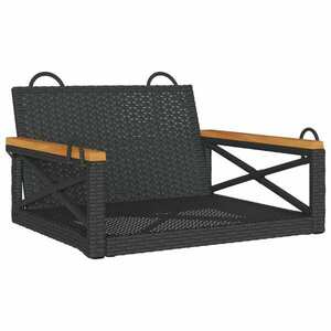 vidaXL fekete polyrattan hintapad 63 x 62 x 40 cm kép