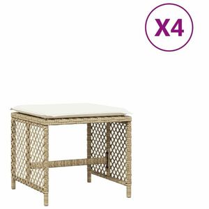 vidaXL 4 db bézs polyrattan kerti szék párnával 41 x 41 x 36 cm kép