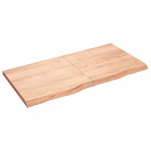 vidaXL világosbarna kezelt tömör tölgyfa fali polc 120 x 60 x (2-4) cm kép