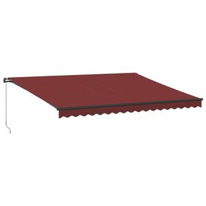 vidaXL burgundi vörös kézzel kihúzható LED-es napellenző 450 x 350 cm kép