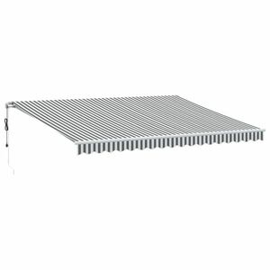 vidaXL antracitszürke-fehér LED-es automata napellenző 450 x 300 cm kép