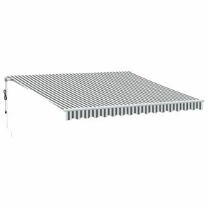 vidaXL antracitszürke-fehér LED-es automata napellenző 400 x 300 cm kép