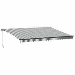 vidaXL antracitszürke-fehér LED-es kézi napellenző 500 x 300 cm kép