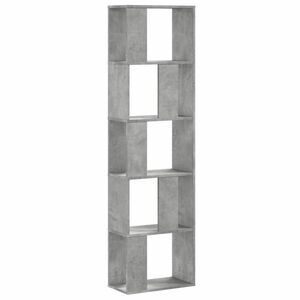 vidaXL 5 szintes betonszürke szerelt fa könyvespolc 45x23, 5x162, 5 cm kép