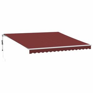 vidaXL burgundi vörös automata kihúzható LED-es napellenző 400x300 cm kép