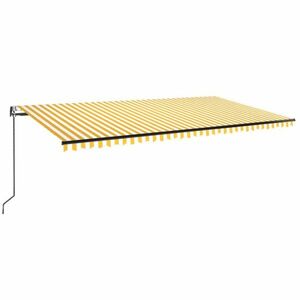 vidaXL sárga-fehér szélérzékelős és LED-es napellenző 600 x 350 cm kép